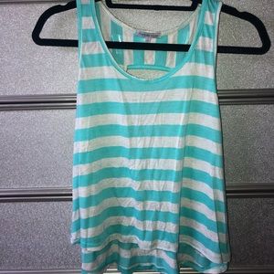 Charlotte Russe Blue and White Tank Top